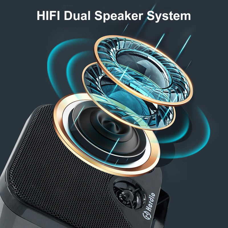 Herdio 4 Inches Heavy Duty Waterproof Boat Marine Bluetooth Speakers Surface Mounted for Camper Skid Steer ATV UTV RZR Golf Cart Tractor - Image 3